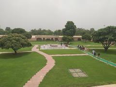 Mahatma Gandhi's samadhi surrounded by greenery