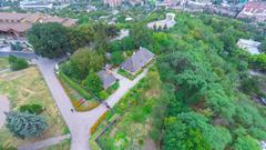 Aerial view of Kotliarevskyi Museum in Poltava, Ukraine