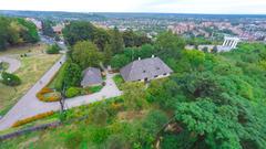 Aerial view of Kotliarevskyi Museum in Poltava, Ukraine