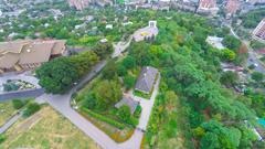 Aerial view of Kotliarevskyi Museum in Poltava, Ukraine