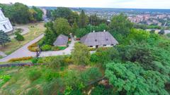 Aerial view of Kotliarevskyi Museum in Poltava, Ukraine