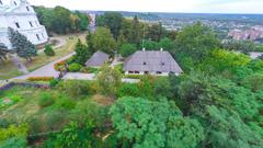 Aerial view of Kotliarevskyi Museum in Poltava, Ukraine