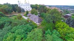 Aerial view of Kotliarevskyi Museum in Poltava, Ukraine