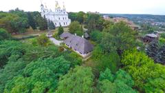 National Heritage Site monument in Poltava, Ukraine - Kotliarevskyi Museum aerial view