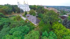 Aerial view of Kotliarevskyi Museum in Poltava, Ukraine