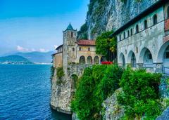 Church of Santa Caterina del Sasso Monastery in Leggiuno, Italy