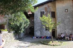 Eremo di Santa Caterina del Sasso on a cliff by Lake Maggiore