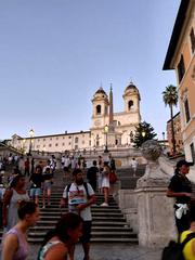 Trinità dei Monti Church in Rome at night