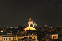 night view from Trinità dei Monti in Rome