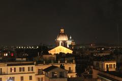 Night view of Rome from Trinità dei Monti