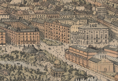 Detail of Dantes Plads on 1897 drawing of Copenhagen