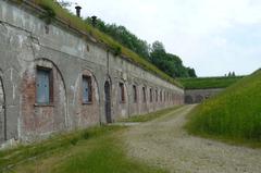 Front view of infantry quarters at the fort