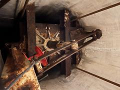 view of fire openings for machine guns in lift turret's bottom side