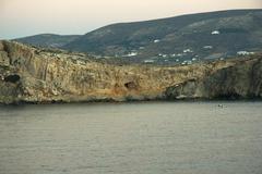 Cave of Archilochos on Paros island during early evening