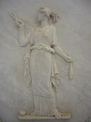 Bas relief of Atropos cutting the thread of life