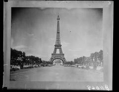 Eiffel Tower in Paris, France around 1909