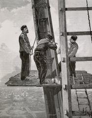 Construction workers on Eiffel Tower