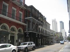 Chartres Street with Pharmacy Museum and Napoleon House in French Quarter, New Orleans