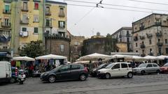 flea market and square in front of Porta Nolana in Naples