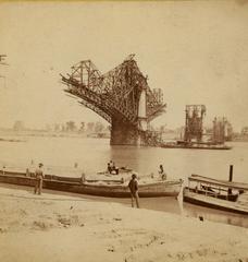 Construction of Eads Bridge in August 1873, view from second pier to the east