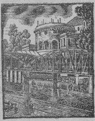 Rotonde de La Villette woodcut