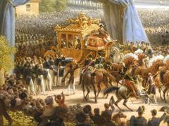 golden coach of Charles X in 1825 painting by Louis-François Lejeune