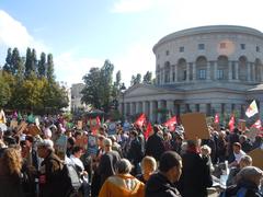 Place de la Bataille de Stalingrad during the protest against CETA agreements on October 15, 2016