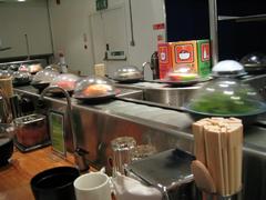 conveyor belt at Yo! Sushi restaurant in Soho