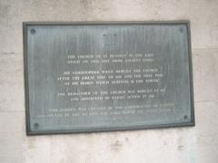 Explanatory plaque outside St Dunstan's-in-the-East