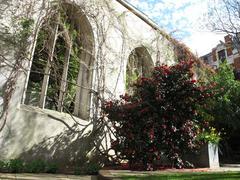 Garden at St. Dunstan-in-the-East with lush greenery and ruined church walls