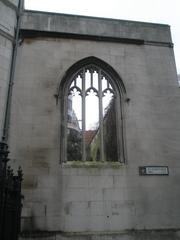 Glassless window at the ruined St Dunstan's-in-the-East