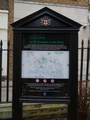 Information board at St Dunstan in the East, St Dunstan's Hill EC3