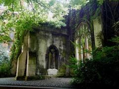 North face of St Dunstan-in-the-East Church in London