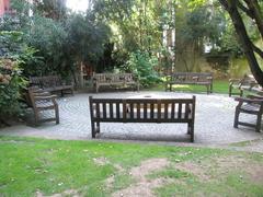 A circle of seats at St Dunstan-in-the-East