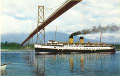 CPR Princess Ship passing under Lions Gate Bridge in Vancouver