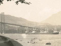 Historic freighter departing Vancouver Harbour