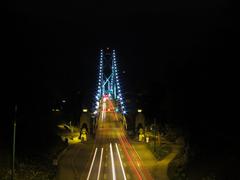 Night view of Lions Gate Bridge