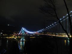 Lions Gate Bridge at night