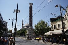 The Column of Constantine and the Cemberlitas tram stop in Istanbul