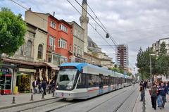 Istanbul tram no. 714 on T1 Line near Çemberlitaş stop