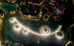 View of the Dubai Fountain show from Burj Khalifa