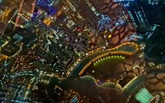 The Dubai Mall view from the top of Burj Khalifa at night