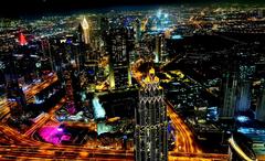 Dubai night view from Burj Khalifa