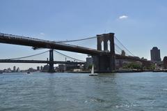 Brooklyn Bridge and Manhattan Bridge in New York City seen from East River