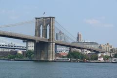 Brooklyn Bridge connecting Manhattan and Brooklyn over the East River