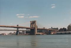 Brooklyn Bridge and Manhattan Bridge in New York City, February 1990