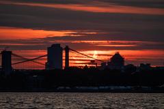 2021 Annular Solar Eclipse over Brooklyn and Manhattan Bridges