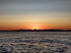 Sunset behind Hagia Sophia Grand Mosque