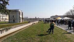 Antique market in front of Villa Contarini entrance