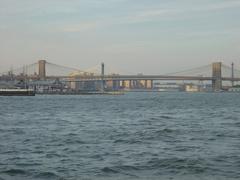 Brooklyn, Manhattan, and Williamsburg Bridges spanning the East River in New York City